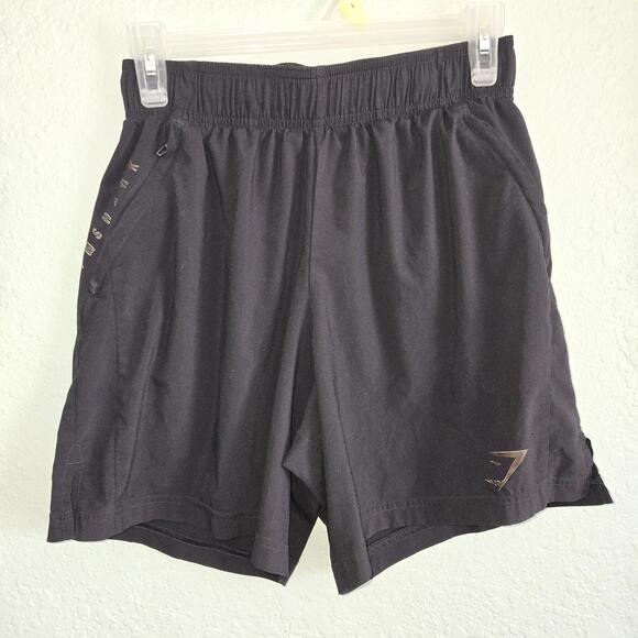 Gymshark Seamless Shorts Women's sz S Small Black Yoga Gym Stretch Zipper Pocket - Picture 1 of 8